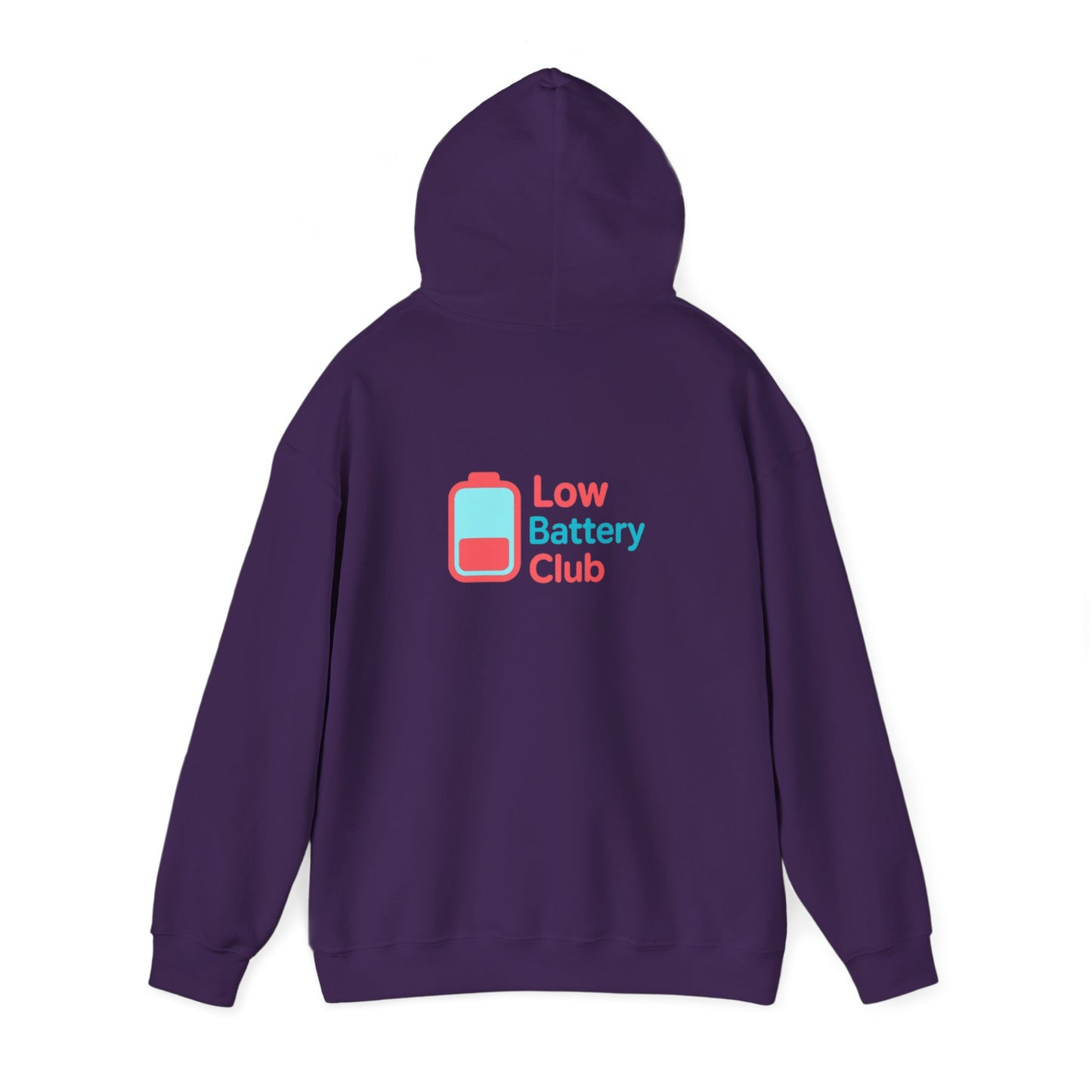 Low Battery Club Hoodie | Unisex Heavy Blend Hooded Sweatshirt for Social Media Lovers, Casual Wear, Gift for Friends