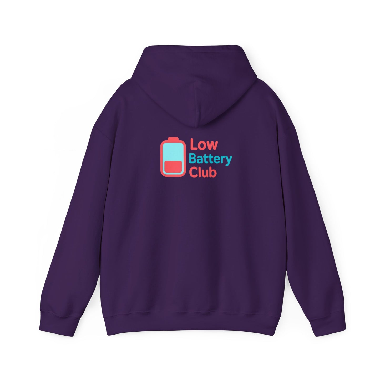 Low Battery Club Hoodie | Unisex Heavy Blend Hooded Sweatshirt for Social Media Lovers, Casual Wear, Gift for Friends