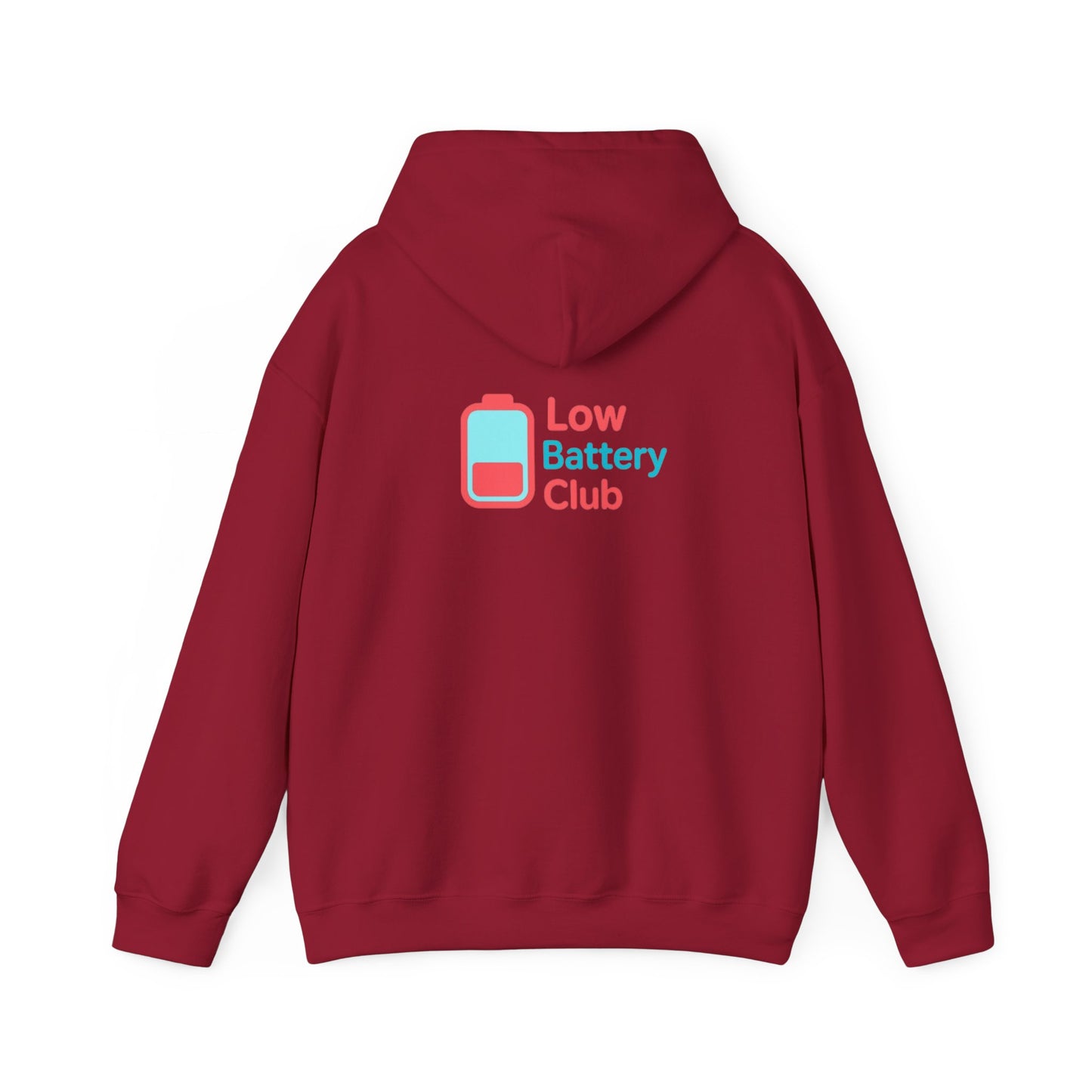 Low Battery Club Hoodie | Unisex Heavy Blend Hooded Sweatshirt for Social Media Lovers, Casual Wear, Gift for Friends