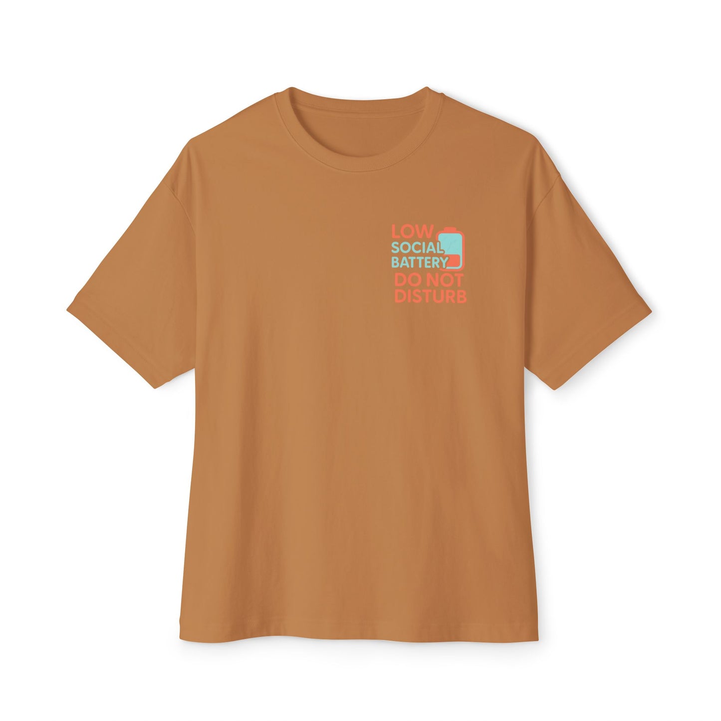 Social Battery Unisex Oversized Tee, Perfect for Introverts, Chill Relaxed Wear, Fun Gift for Friends, Casual Streetwear