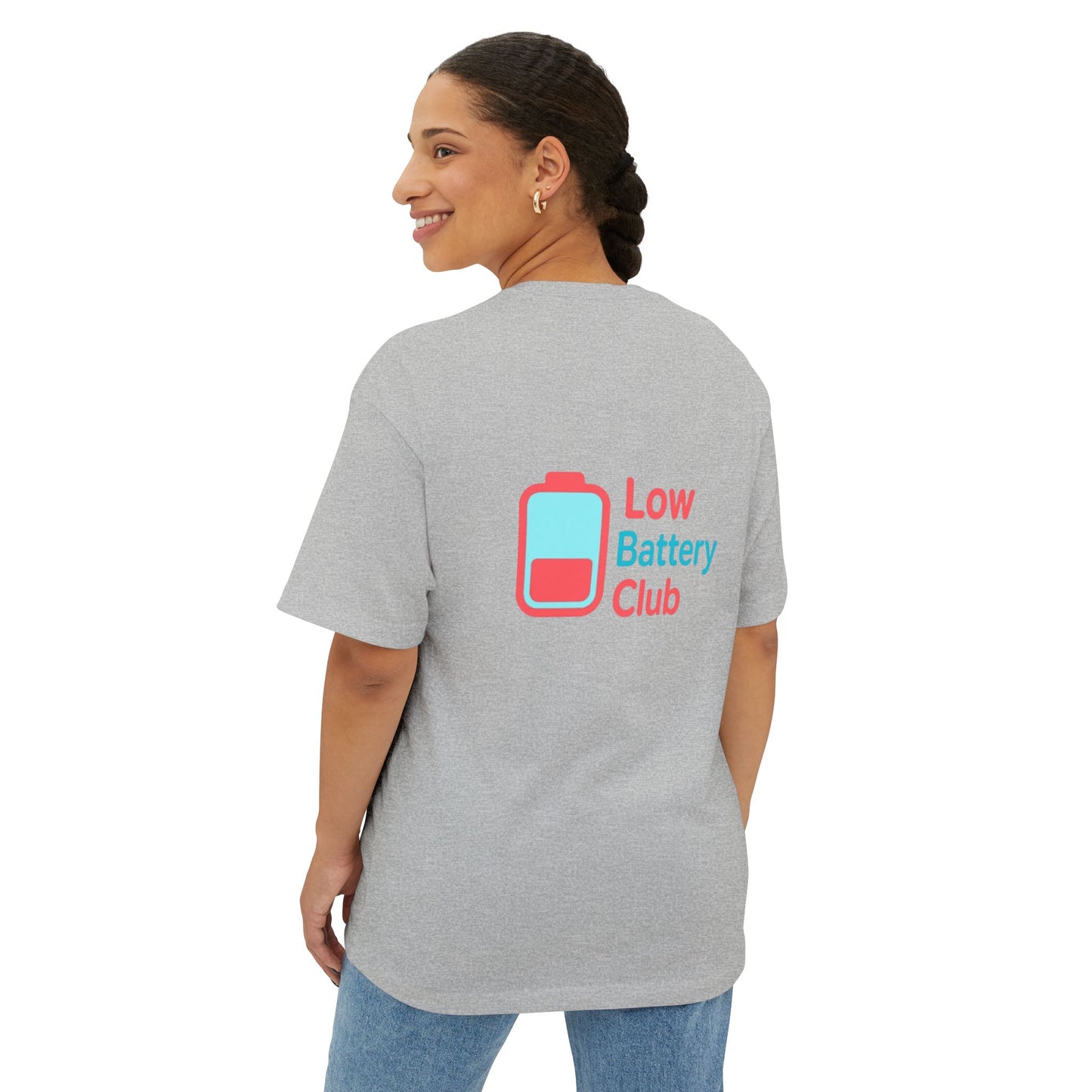 Social Battery Unisex Oversized Tee, Perfect for Introverts, Chill Relaxed Wear, Fun Gift for Friends, Casual Streetwear