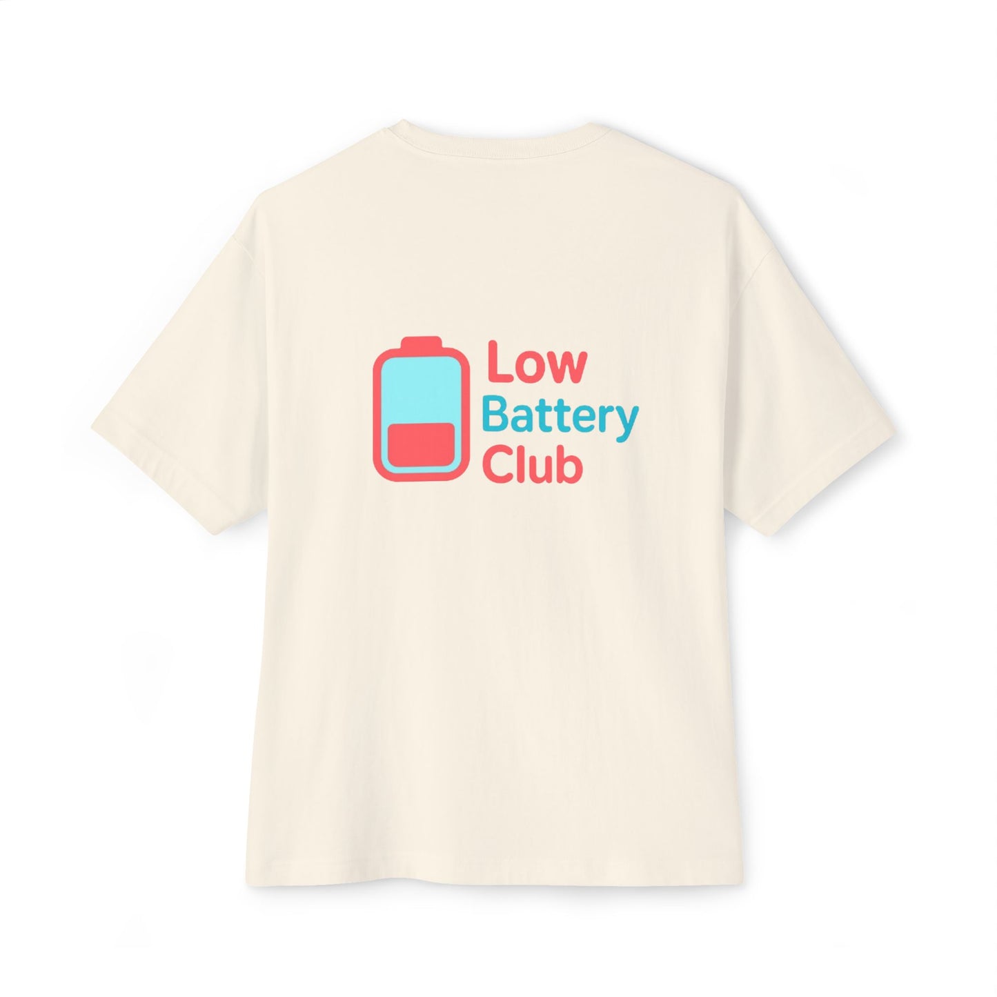 Social Battery Unisex Oversized Tee, Perfect for Introverts, Chill Relaxed Wear, Fun Gift for Friends, Casual Streetwear