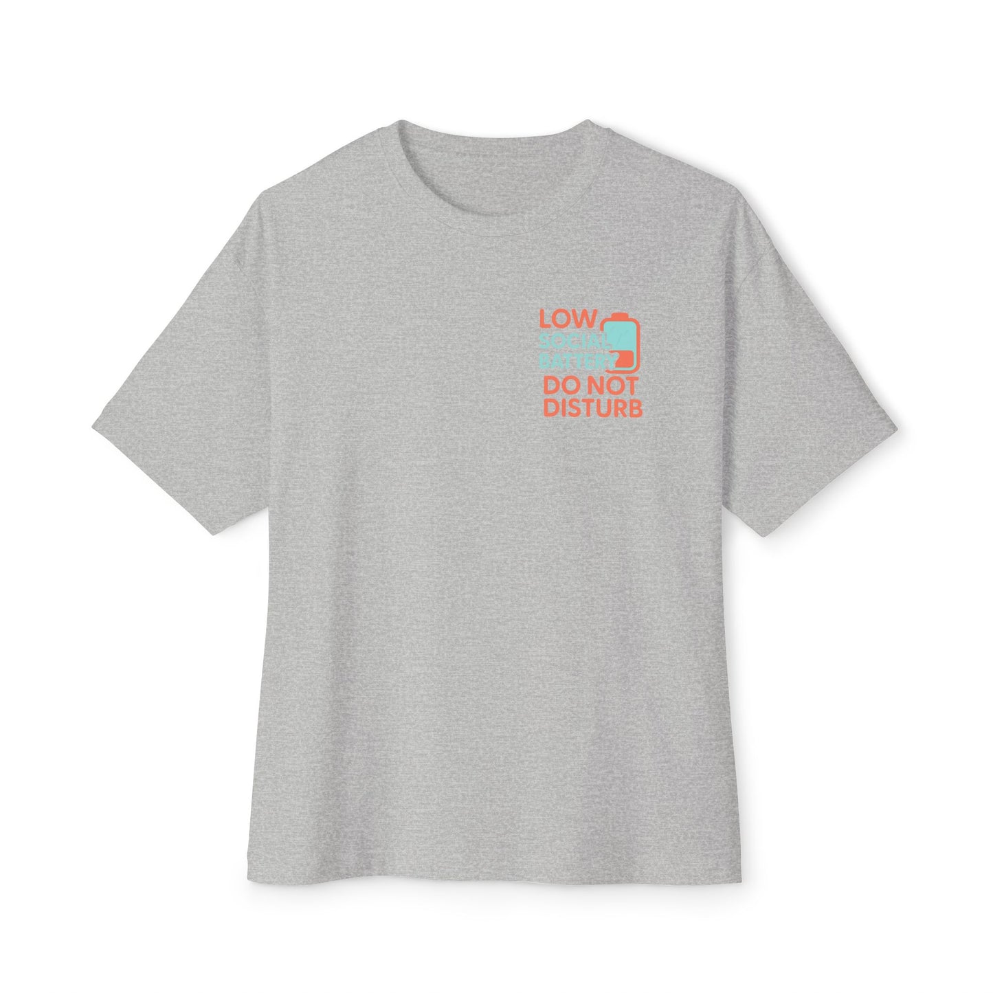 Social Battery Unisex Oversized Tee, Perfect for Introverts, Chill Relaxed Wear, Fun Gift for Friends, Casual Streetwear