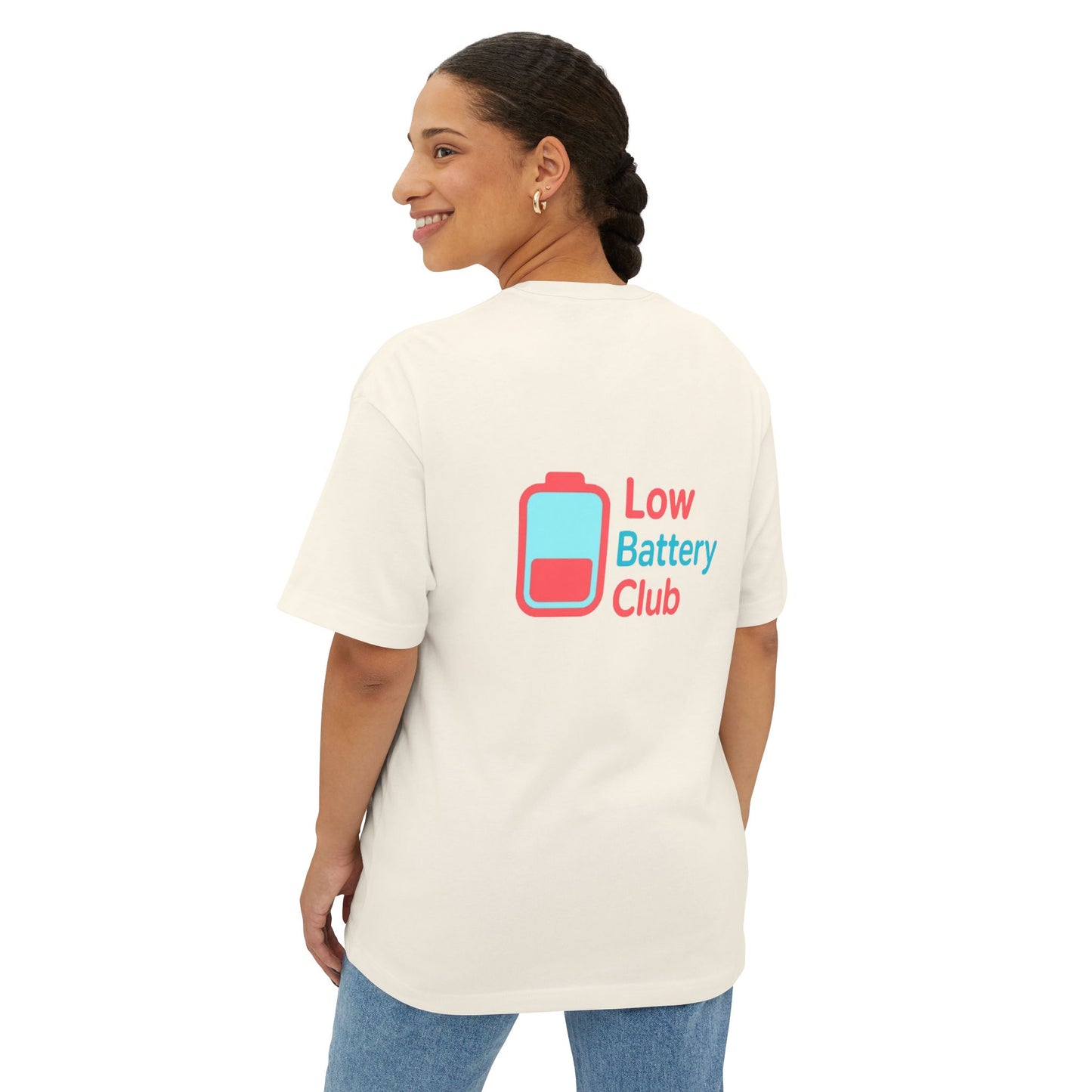 Social Battery Unisex Oversized Tee, Perfect for Introverts, Chill Relaxed Wear, Fun Gift for Friends, Casual Streetwear