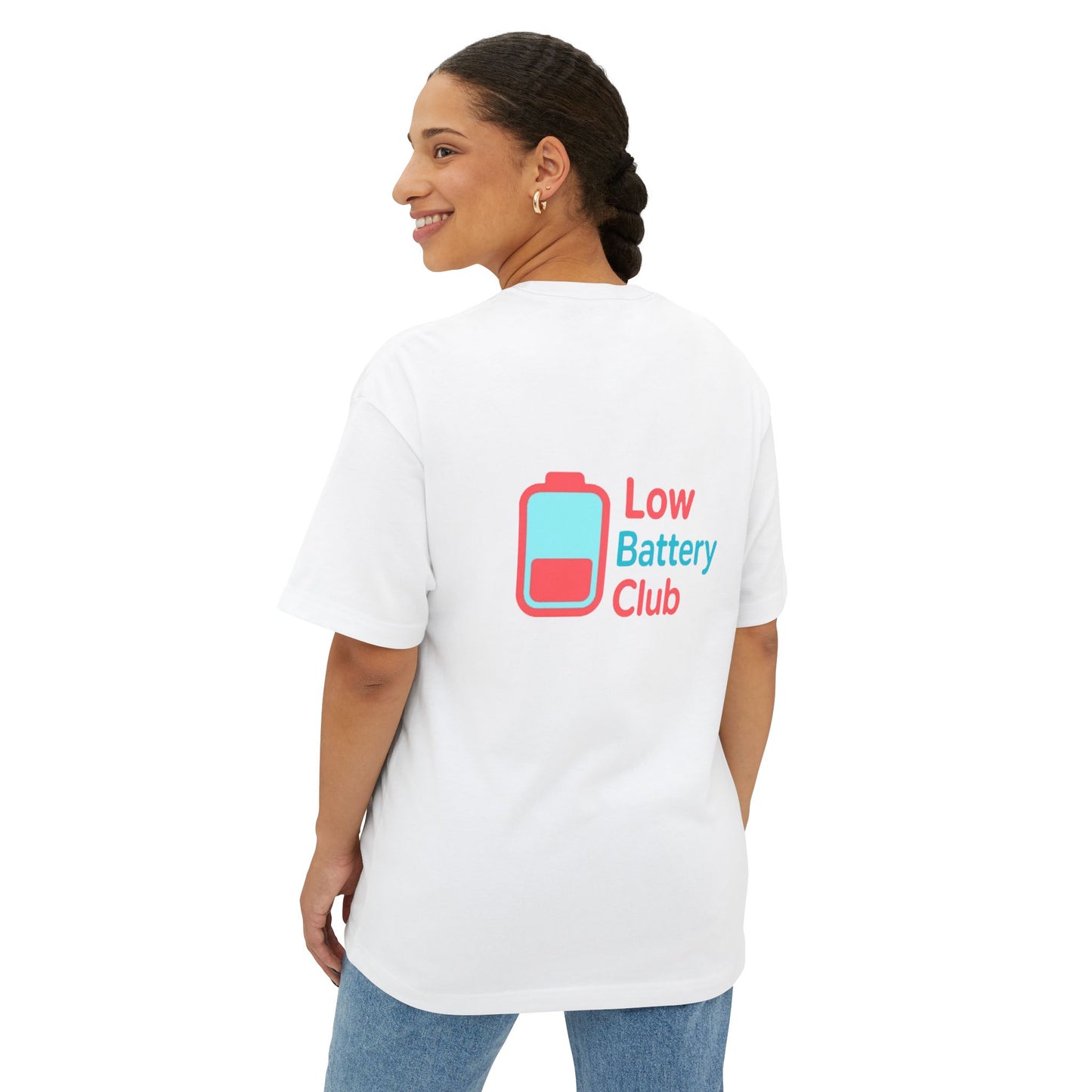 Social Battery Unisex Oversized Tee, Perfect for Introverts, Chill Relaxed Wear, Fun Gift for Friends, Casual Streetwear