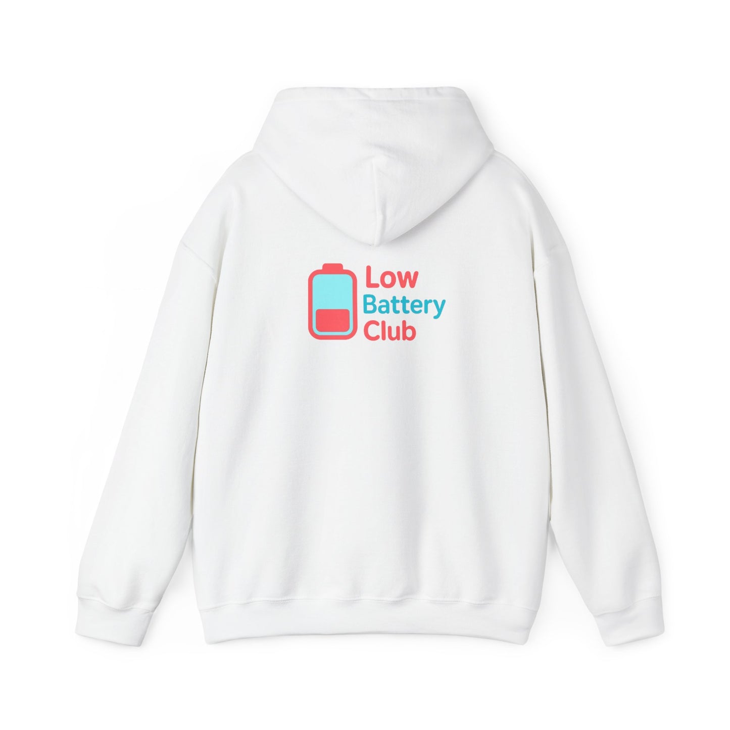 Low Battery Club Hoodie | Unisex Heavy Blend Hooded Sweatshirt for Social Media Lovers, Casual Wear, Gift for Friends