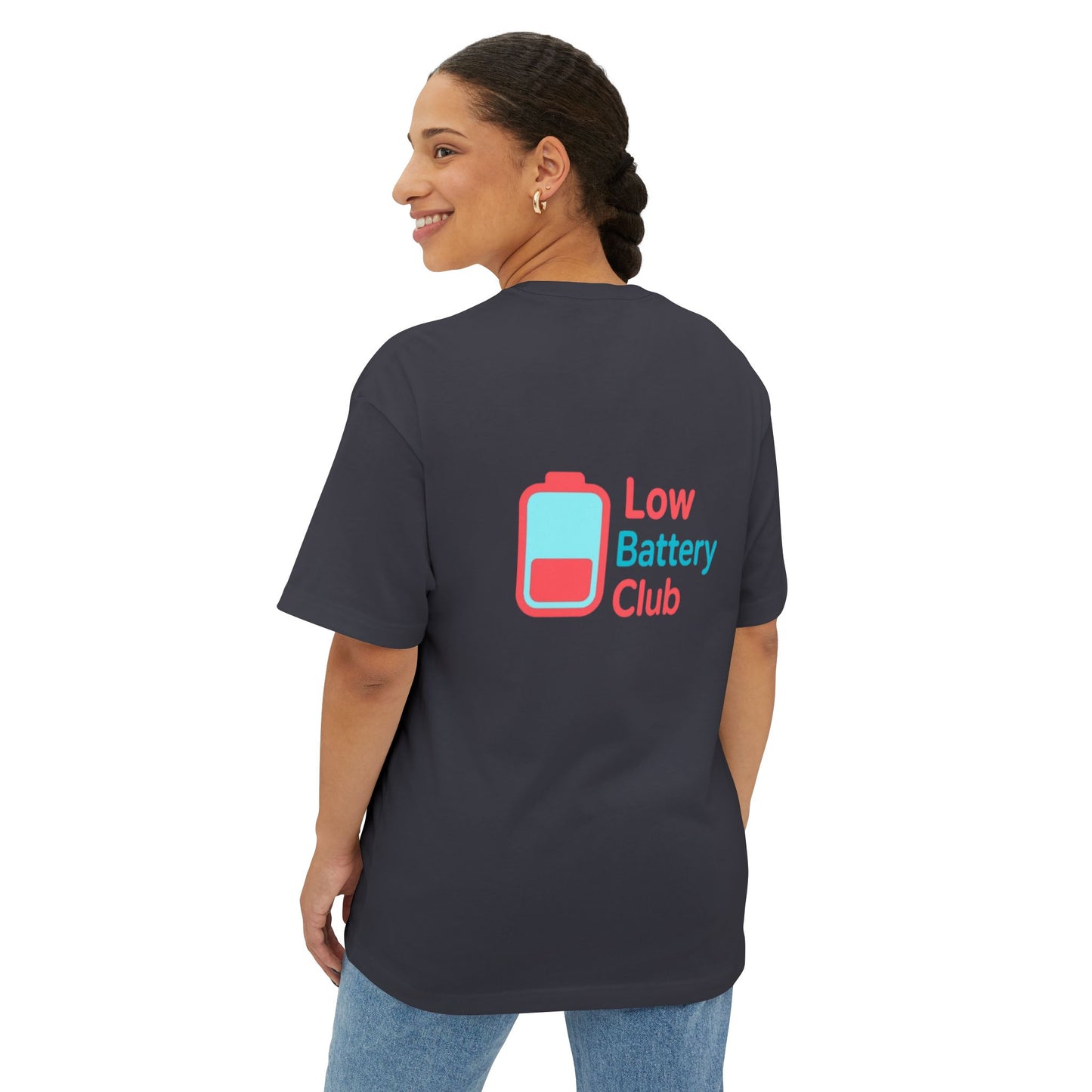 Social Battery Unisex Oversized Tee, Perfect for Introverts, Chill Relaxed Wear, Fun Gift for Friends, Casual Streetwear