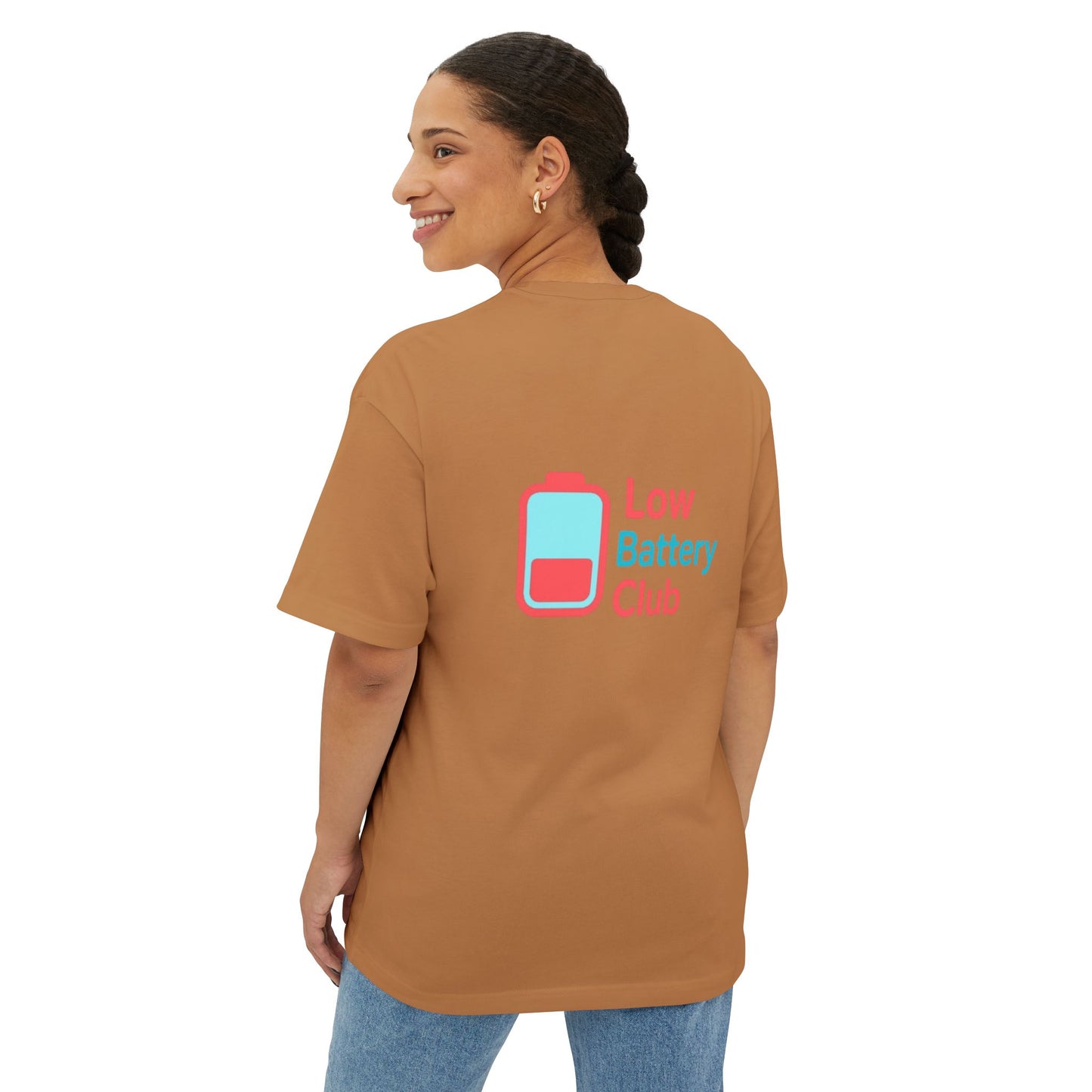 Social Battery Unisex Oversized Tee, Perfect for Introverts, Chill Relaxed Wear, Fun Gift for Friends, Casual Streetwear
