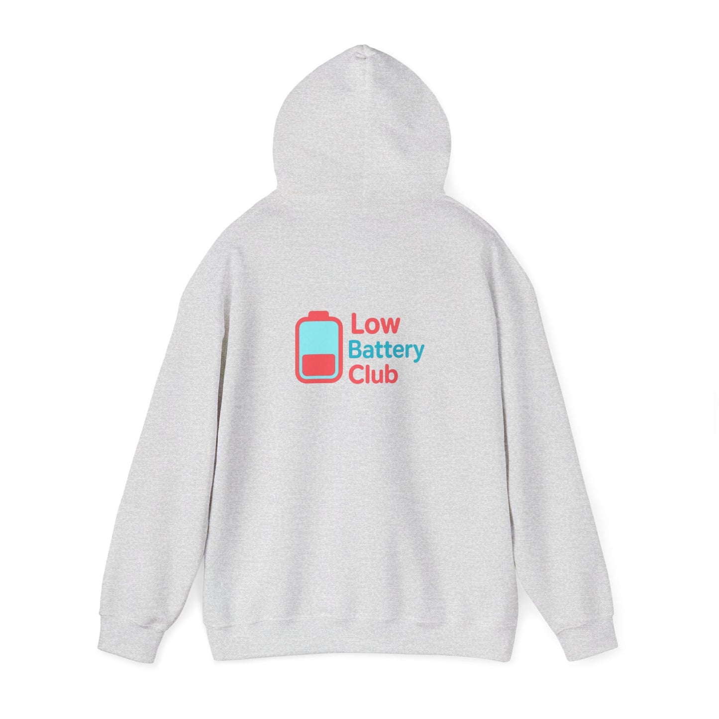 Low Battery Club Hoodie | Unisex Heavy Blend Hooded Sweatshirt for Social Media Lovers, Casual Wear, Gift for Friends