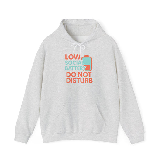 Low Battery Club Hoodie | Unisex Heavy Blend Hooded Sweatshirt for Social Media Lovers, Casual Wear, Gift for Friends