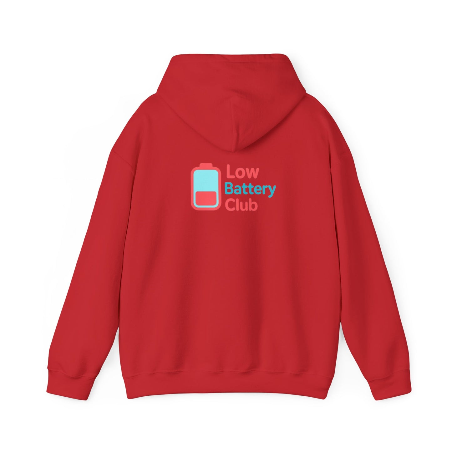 Low Battery Club Hoodie | Unisex Heavy Blend Hooded Sweatshirt for Social Media Lovers, Casual Wear, Gift for Friends