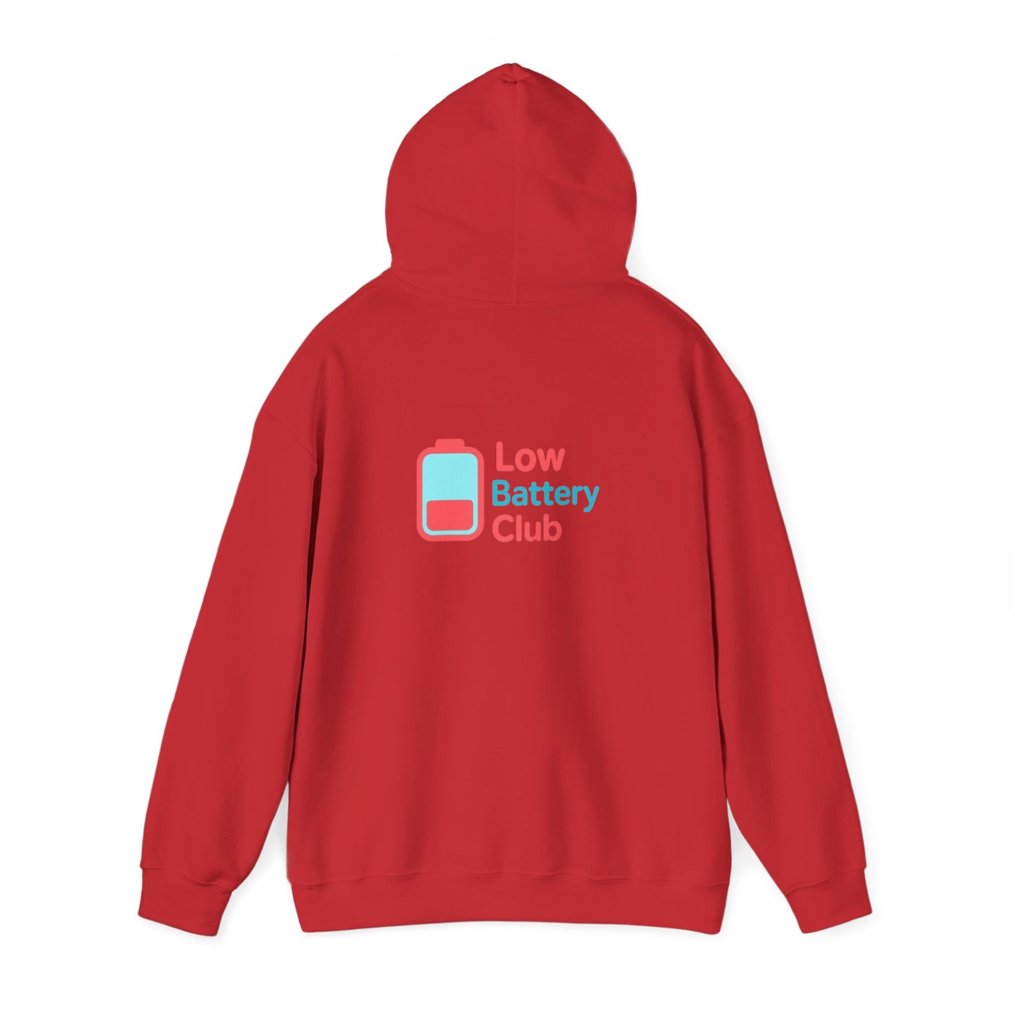 Low Battery Club Hoodie | Unisex Heavy Blend Hooded Sweatshirt for Social Media Lovers, Casual Wear, Gift for Friends