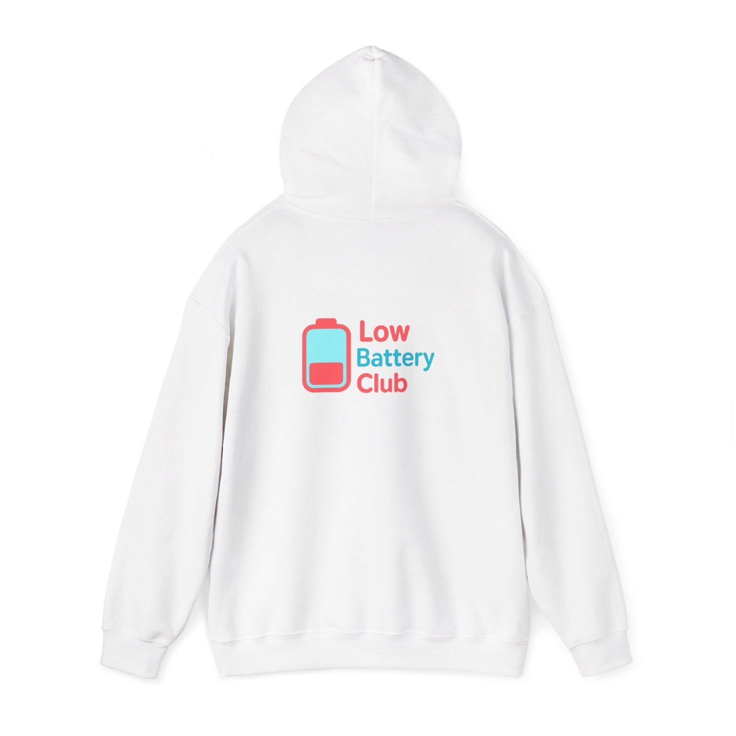 Low Battery Club Hoodie | Unisex Heavy Blend Hooded Sweatshirt for Social Media Lovers, Casual Wear, Gift for Friends
