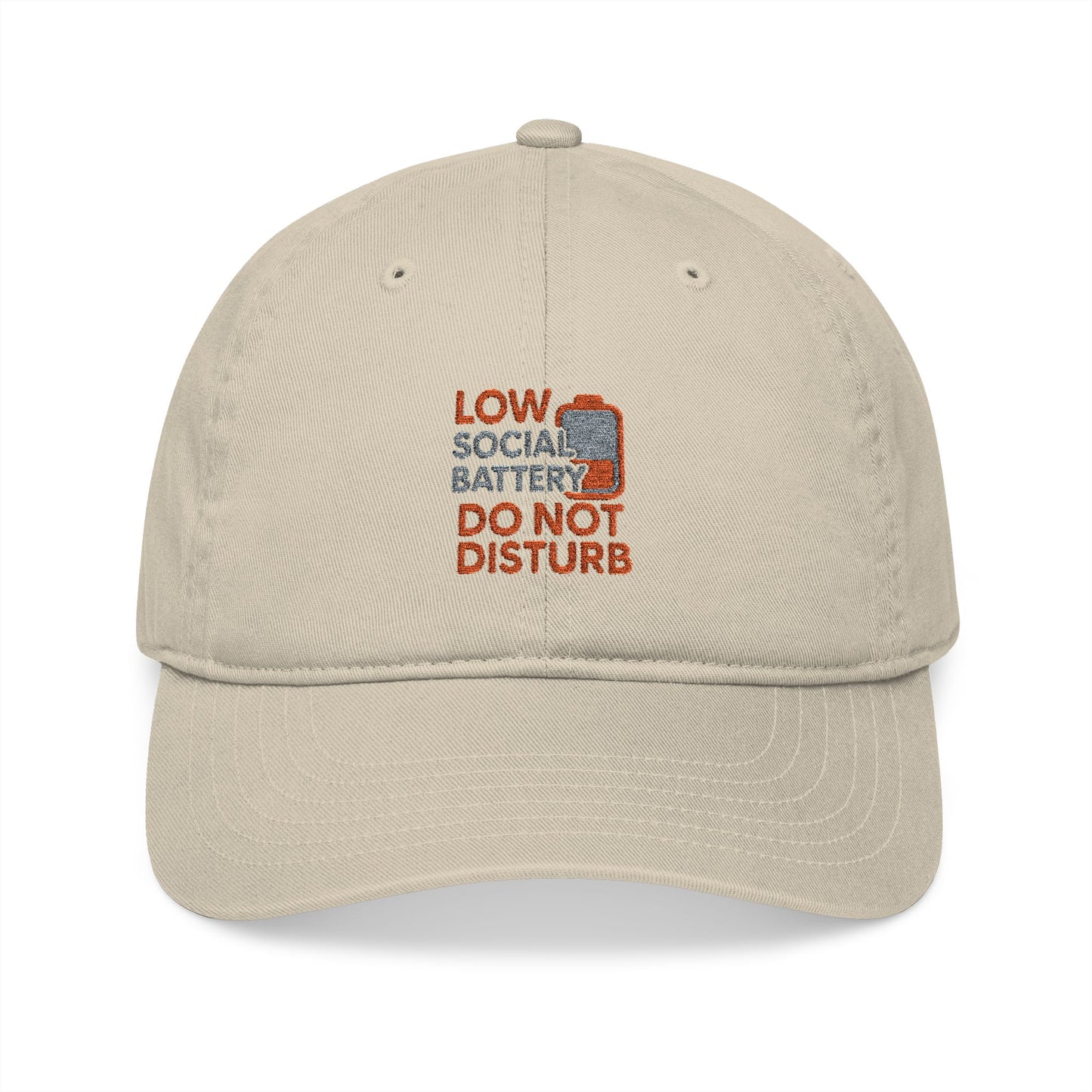 Organic Embroidered Baseball Cap - Do Not Disturb, Low Battery Club, Perfect Gift for Introverts, Casual Wear, Unique Accessories