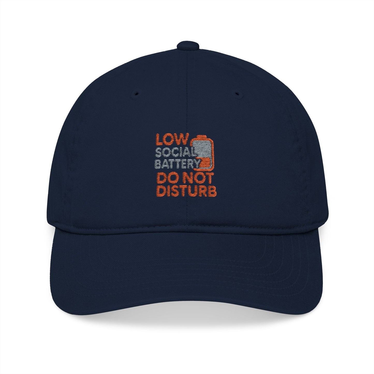 Organic Embroidered Baseball Cap - Do Not Disturb, Low Battery Club, Perfect Gift for Introverts, Casual Wear, Unique Accessories