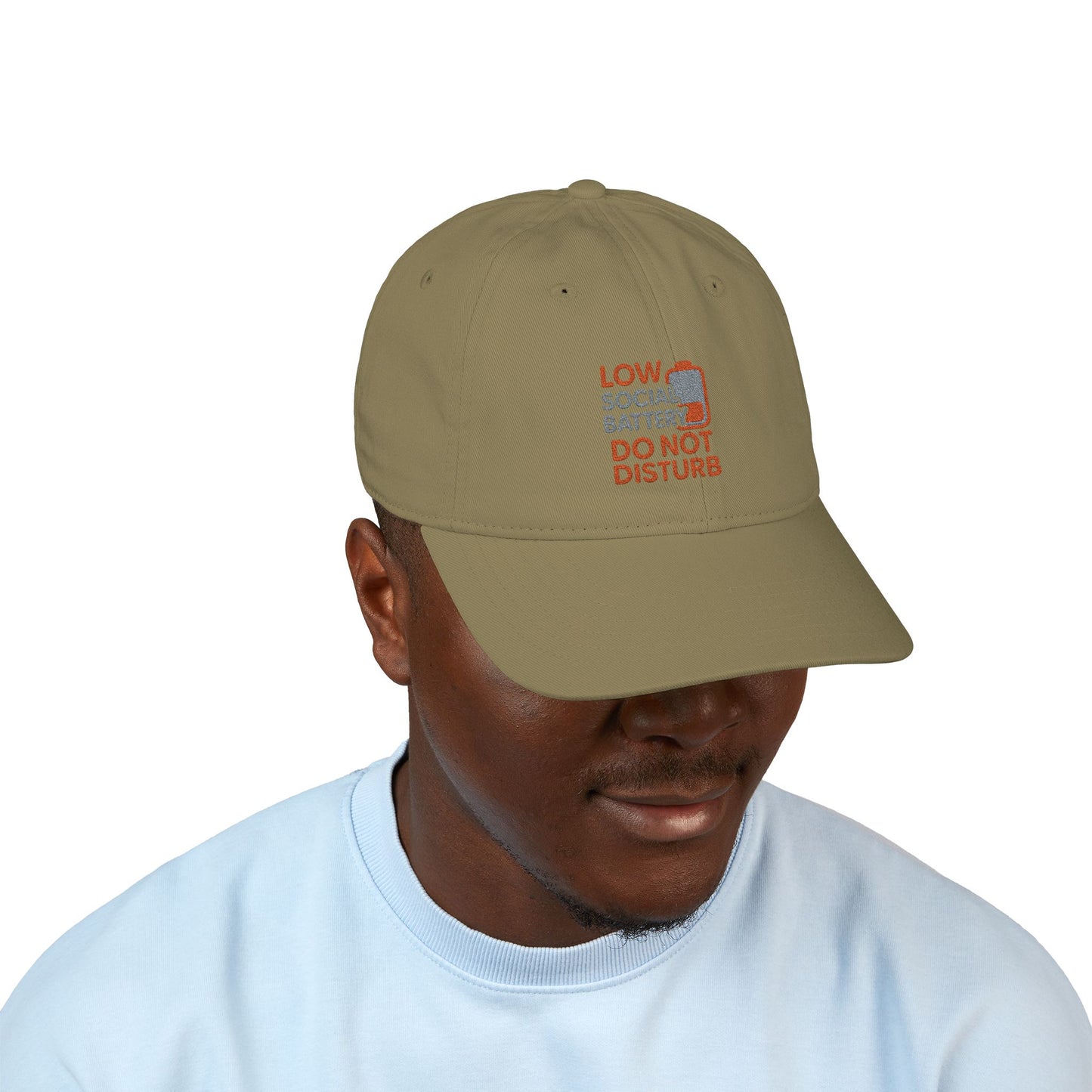 Organic Embroidered Baseball Cap - Do Not Disturb, Low Battery Club, Perfect Gift for Introverts, Casual Wear, Unique Accessories