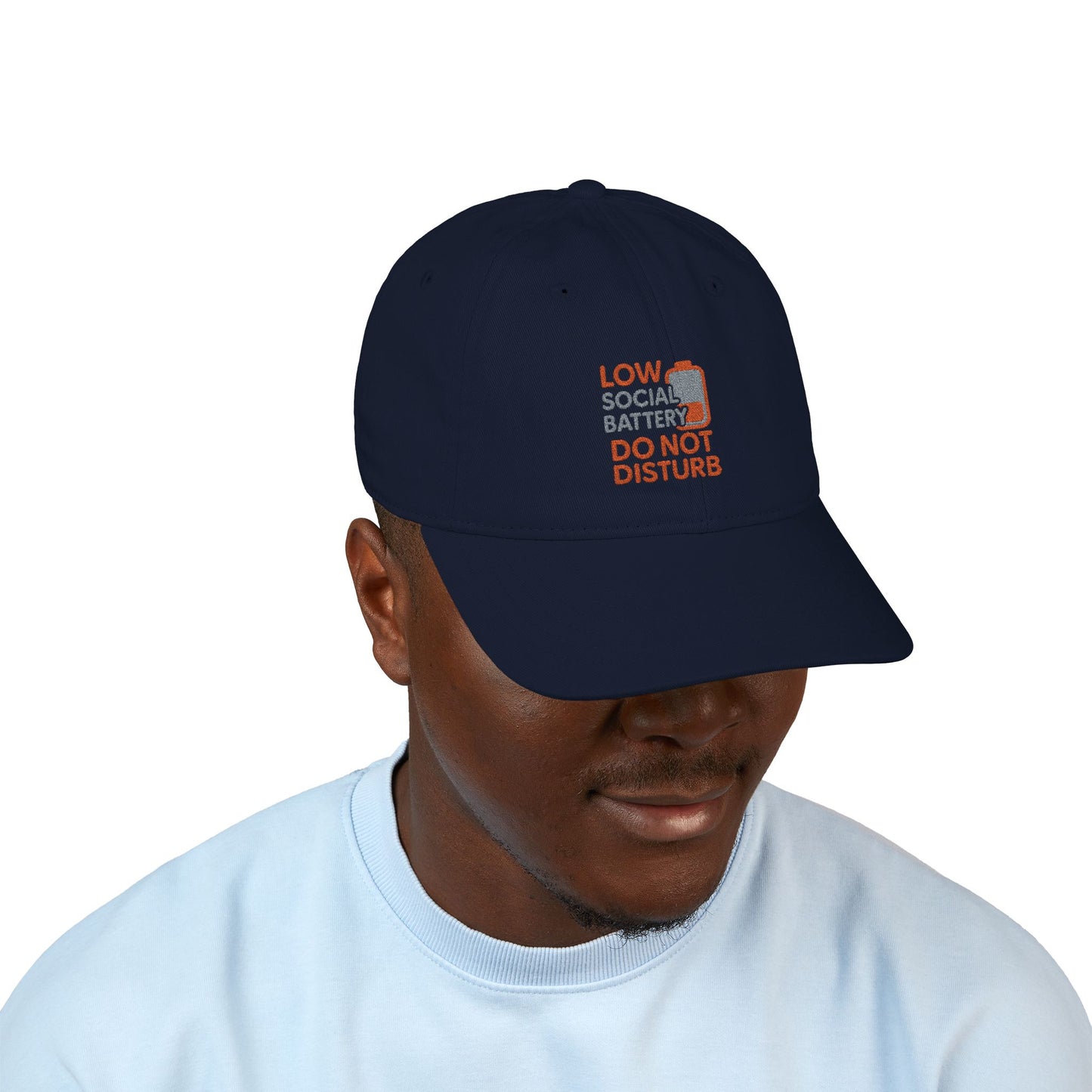 Organic Embroidered Baseball Cap - Do Not Disturb, Low Battery Club, Perfect Gift for Introverts, Casual Wear, Unique Accessories