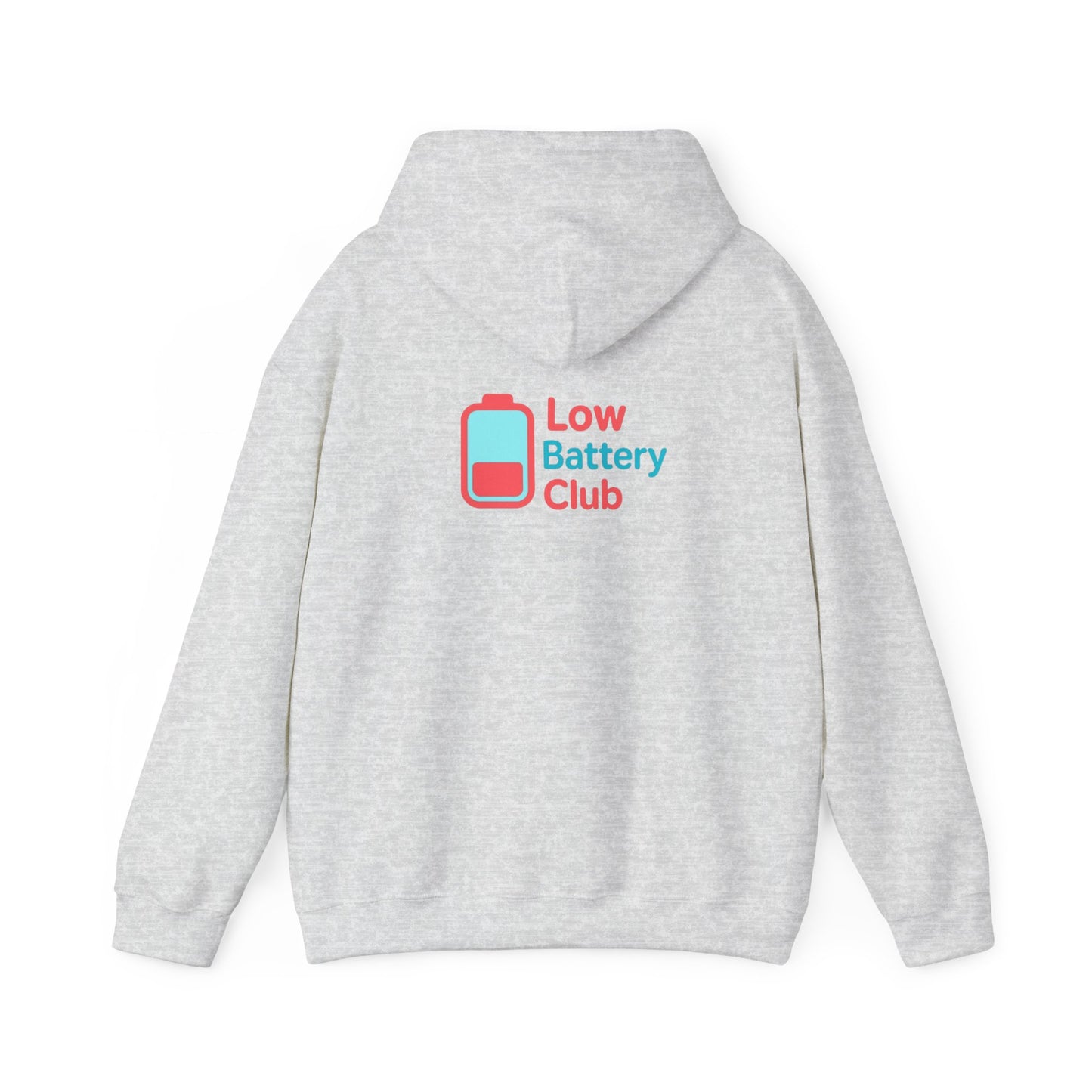 Low Battery Club Hoodie | Unisex Heavy Blend Hooded Sweatshirt for Social Media Lovers, Casual Wear, Gift for Friends